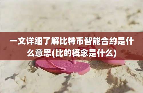 一文详细了解比特币智能合约是什么意思(比的概念是什么)