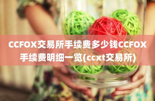 CCFOX交易所手续费多少钱CCFOX手续费明细一览(ccxt交易所)