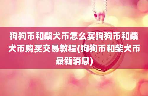 狗狗币和柴犬币怎么买狗狗币和柴犬币购买交易教程(狗狗币和柴犬币最新消息)