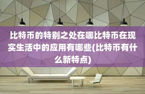 比特币的特别之处在哪比特币在现实生活中的应用有哪些(比特币有什么新特点)