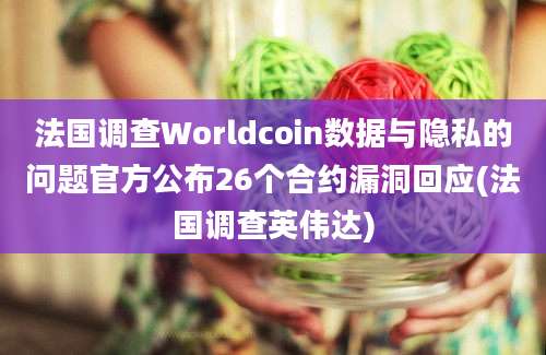 法国调查Worldcoin数据与隐私的问题官方公布26个合约漏洞回应(法国调查英伟达)