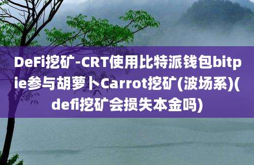 DeFi挖矿-CRT使用比特派钱包bitpie参与胡萝卜Carrot挖矿(波场系)(defi挖矿会损失本金吗)