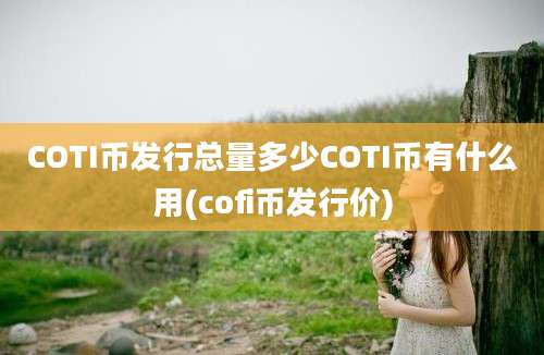 COTI币发行总量多少COTI币有什么用(cofi币发行价)