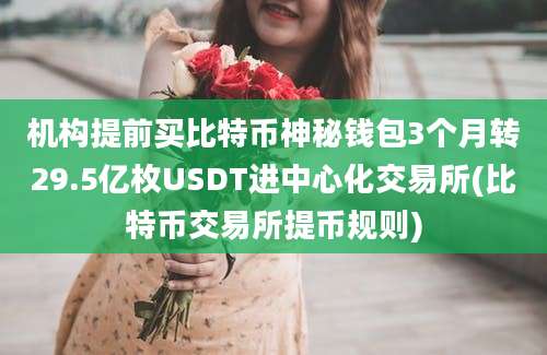 机构提前买比特币神秘钱包3个月转29.5亿枚USDT进中心化交易所(比特币交易所提币规则)