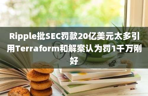 Ripple批SEC罚款20亿美元太多引用Terraform和解案认为罚1千万刚好