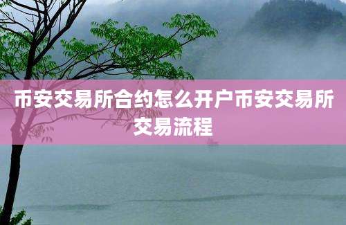 币安交易所合约怎么开户币安交易所交易流程