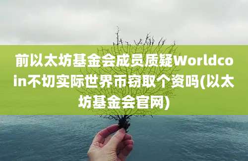 前以太坊基金会成员质疑Worldcoin不切实际世界币窃取个资吗(以太坊基金会官网)