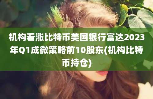 机构看涨比特币美国银行富达2023年Q1成微策略前10股东(机构比特币持仓)