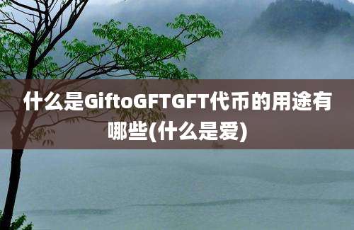 什么是GiftoGFTGFT代币的用途有哪些(什么是爱)