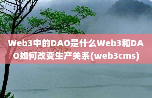 Web3中的DAO是什么Web3和DAO如何改变生产关系(web3cms)