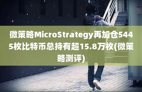 微策略MicroStrategy再加仓5445枚比特币总持有超15.8万枚(微策略测评)