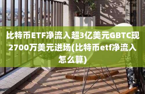 比特币ETF净流入超3亿美元GBTC现2700万美元进场(比特币etf净流入怎么算)