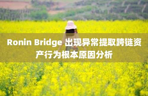 Ronin Bridge 出现异常提取跨链资产行为根本原因分析