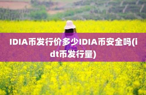 IDIA币发行价多少IDIA币安全吗(idt币发行量)