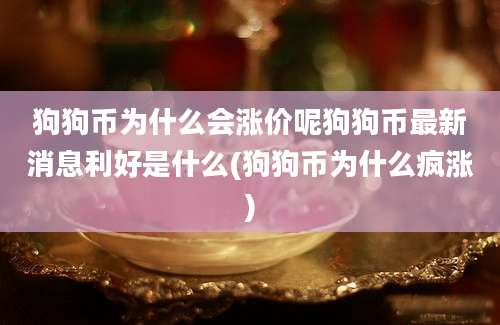 狗狗币为什么会涨价呢狗狗币最新消息利好是什么(狗狗币为什么疯涨)