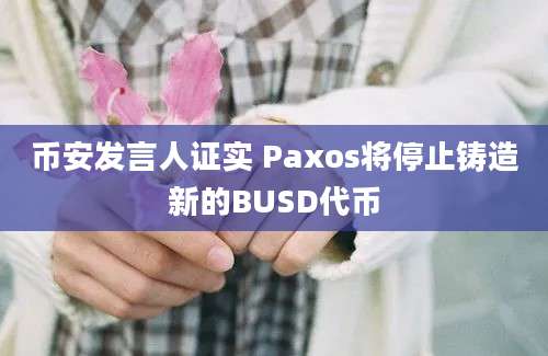 币安发言人证实 Paxos将停止铸造新的BUSD代币