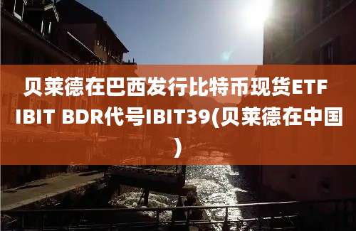 贝莱德在巴西发行比特币现货ETF IBIT BDR代号IBIT39(贝莱德在中国)