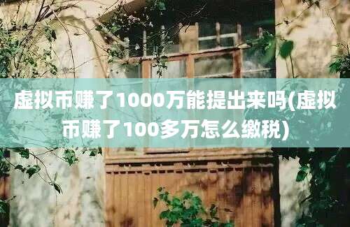 虚拟币赚了1000万能提出来吗(虚拟币赚了100多万怎么缴税)