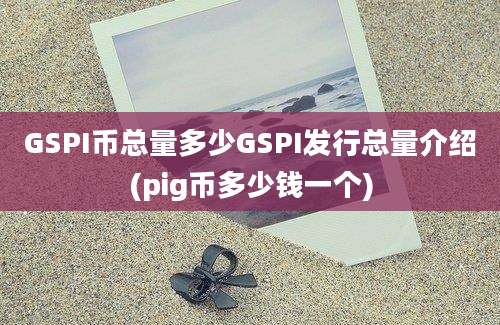 GSPI币总量多少GSPI发行总量介绍(pig币多少钱一个)