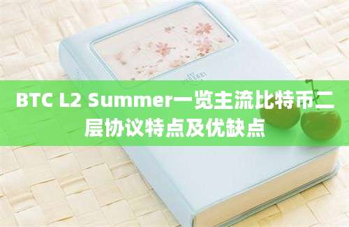 BTC L2 Summer一览主流比特币二层协议特点及优缺点