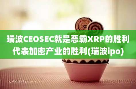 瑞波CEOSEC就是恶霸XRP的胜利代表加密产业的胜利(瑞波ipo)