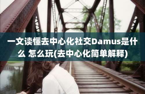 一文读懂去中心化社交Damus是什么 怎么玩(去中心化简单解释)