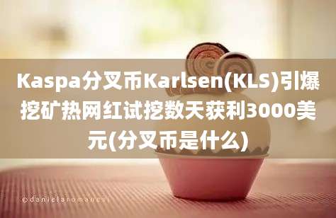 Kaspa分叉币Karlsen(KLS)引爆挖矿热网红试挖数天获利3000美元(分叉币是什么)