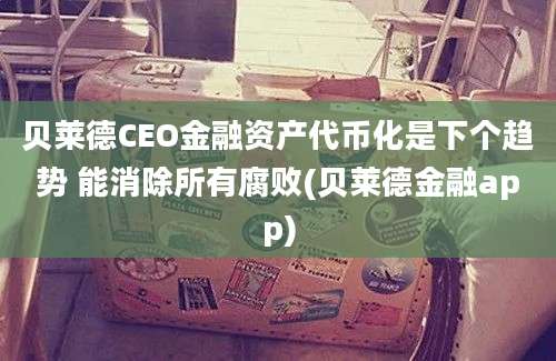 贝莱德CEO金融资产代币化是下个趋势 能消除所有腐败(贝莱德金融app)