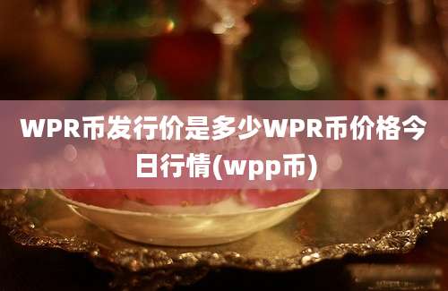 WPR币发行价是多少WPR币价格今日行情(wpp币)