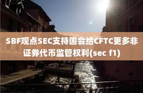 SBF观点SEC支持国会给CFTC更多非证券代币监管权利(sec f1)