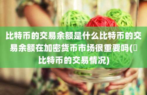 比特币的交易余额是什么比特币的交易余额在加密货币市场很重要吗(犇比特币的交易情况)