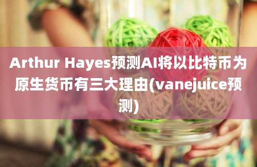 Arthur Hayes预测AI将以比特币为原生货币有三大理由(vanejuice预测)