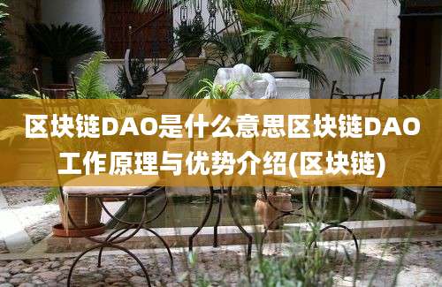 区块链DAO是什么意思区块链DAO工作原理与优势介绍(区块链)