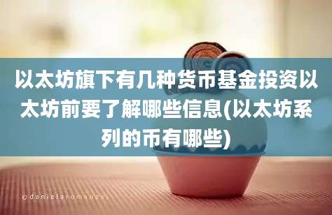 以太坊旗下有几种货币基金投资以太坊前要了解哪些信息(以太坊系列的币有哪些)