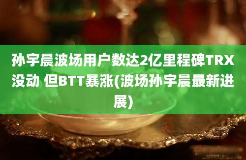 孙宇晨波场用户数达2亿里程碑TRX没动 但BTT暴涨(波场孙宇晨最新进展)