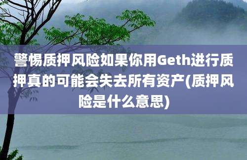 警惕质押风险如果你用Geth进行质押真的可能会失去所有资产(质押风险是什么意思)