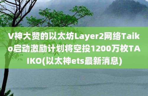 V神大赞的以太坊Layer2网络Taiko启动激励计划将空投1200万枚TAIKO(以太神ets最新消息)