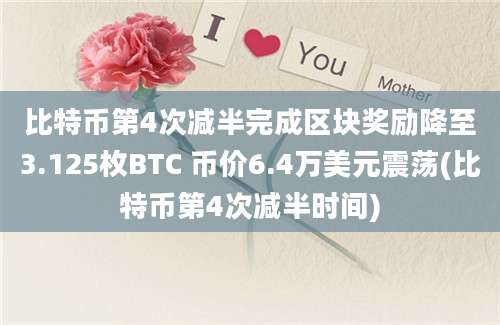 比特币第4次减半完成区块奖励降至3.125枚BTC 币价6.4万美元震荡(比特币第4次减半时间)