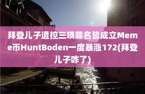 拜登儿子遭控三项罪名皆成立Meme币HuntBoden一度暴涨172(拜登儿子咋了)