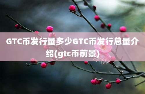 GTC币发行量多少GTC币发行总量介绍(gtc币前景)