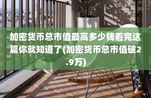 加密货币总市值最高多少钱看完这篇你就知道了(加密货币总市值破2.9万)