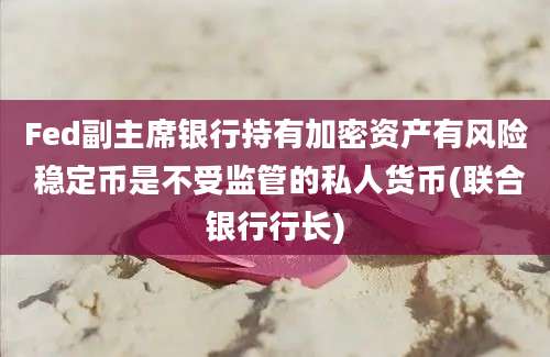 Fed副主席银行持有加密资产有风险 稳定币是不受监管的私人货币(联合银行行长)