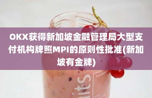 OKX获得新加坡金融管理局大型支付机构牌照MPI的原则性批准(新加坡有金牌)