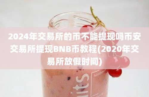 2024年交易所的币不能提现吗币安交易所提现BNB币教程(2020年交易所放假时间)