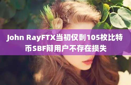 John RayFTX当初仅剩105枚比特币SBF辩用户不存在损失