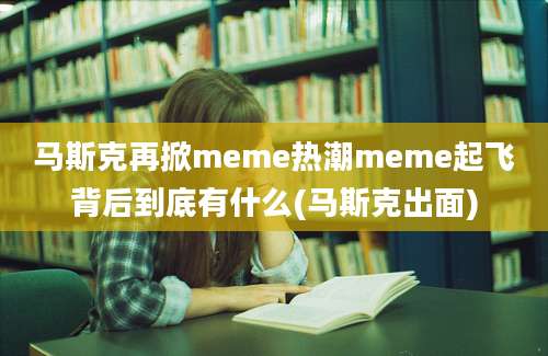 马斯克再掀meme热潮meme起飞背后到底有什么(马斯克出面)