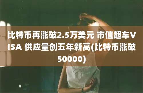 比特币再涨破2.5万美元 市值超车VISA 供应量创五年新高(比特币涨破50000)