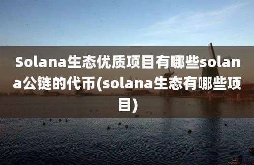 Solana生态优质项目有哪些solana公链的代币(solana生态有哪些项目)