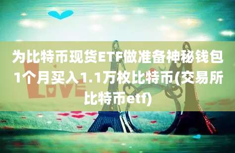 为比特币现货ETF做准备神秘钱包1个月买入1.1万枚比特币(交易所比特币etf)