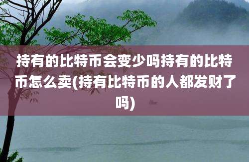 持有的比特币会变少吗持有的比特币怎么卖(持有比特币的人都发财了吗)